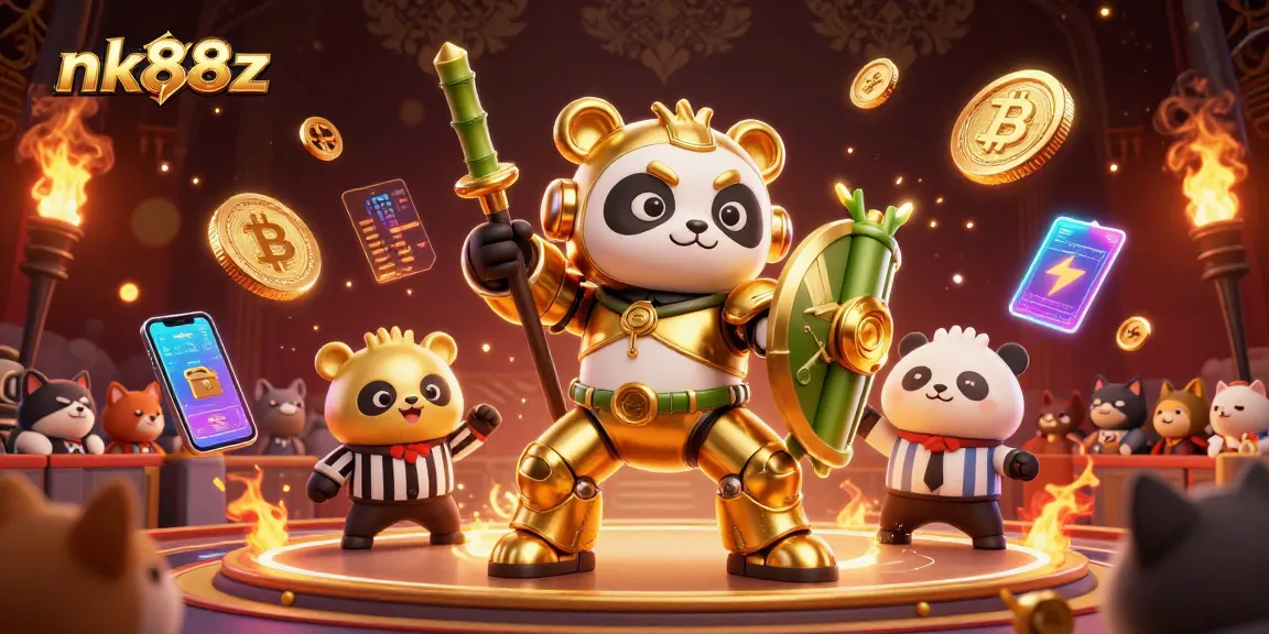 Engage in thrilling gameplay at nk88z with a vibrant 3D illustration showcasing dynamic casino scenes.