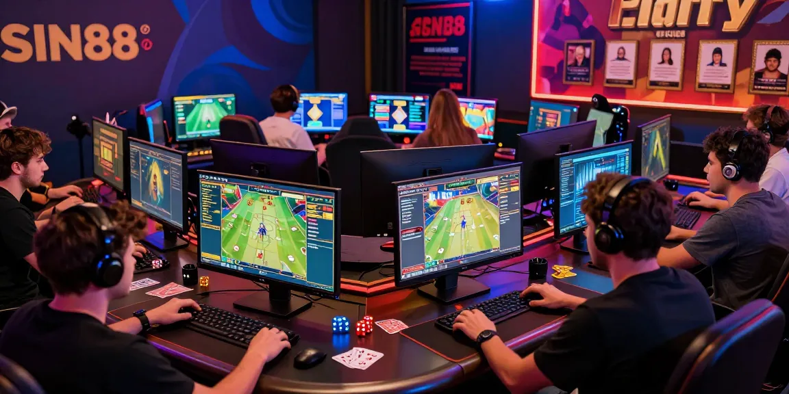 Exciting online gaming atmosphere at http://sin88-onl.com/ with players engaging in casino and sports betting.