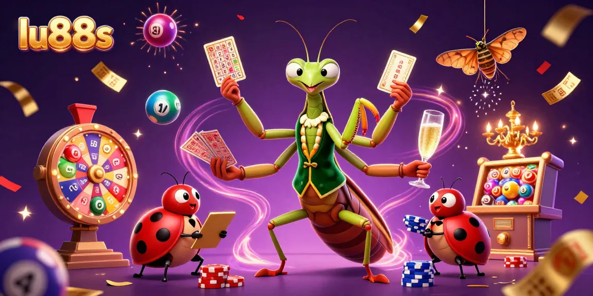 lu88s engages players with a vibrant scene of a card sharp and pit boss amid exciting lottery elements