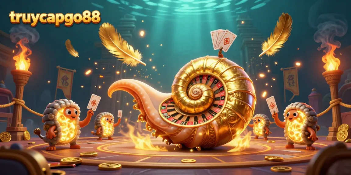 Play exciting games like truycapgo88 with the vibrant ancient nautilus roulette scene filled with golden elements.